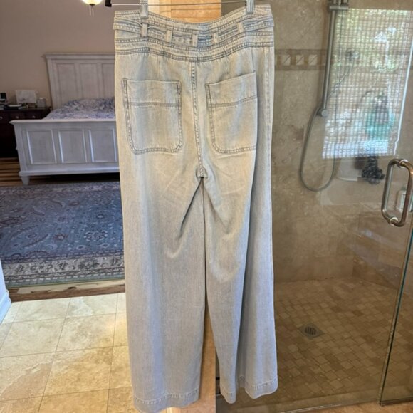 Free People Wide Leg Jeans with Tie Waist - Picture 5 of 7